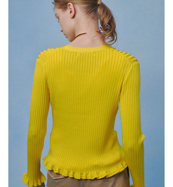 LOULOU WILLOUGHBY「【LOULOU WILLOUGHBY】ワイドリブヘムフリルカーディガン」|カーディガン|