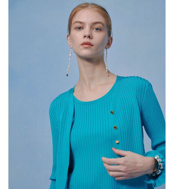 LOULOU WILLOUGHBY「【LOULOU WILLOUGHBY】ワイドリブヘムフリルカーディガン」|カーディガン|