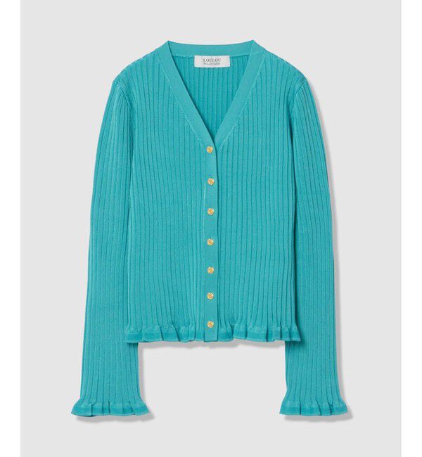 LOULOU WILLOUGHBY「【LOULOU WILLOUGHBY】ワイドリブヘムフリルカーディガン」|カーディガン|