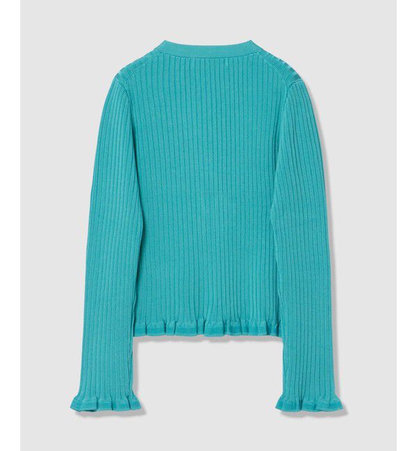 LOULOU WILLOUGHBY「【LOULOU WILLOUGHBY】ワイドリブヘムフリルカーディガン」|カーディガン|