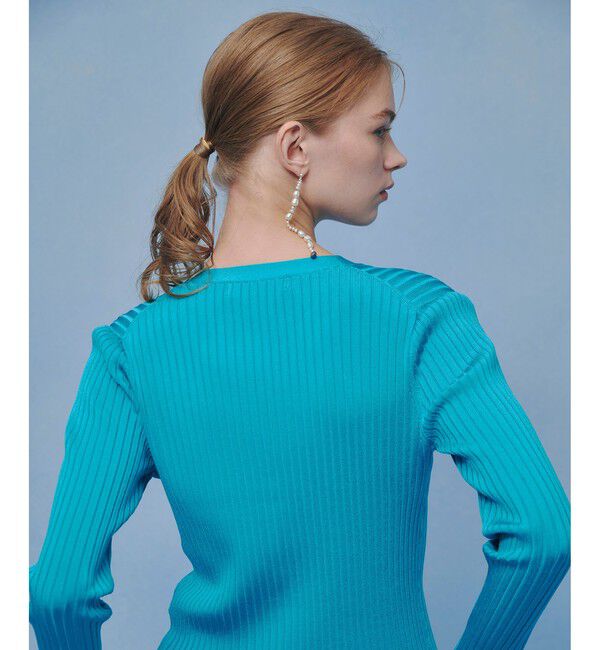 LOULOU WILLOUGHBY「【LOULOU WILLOUGHBY】ワイドリブヘムフリルカーディガン」|カーディガン|