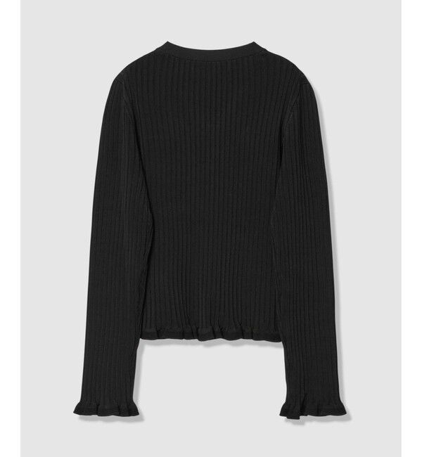 LOULOU WILLOUGHBY「【LOULOU WILLOUGHBY】ワイドリブヘムフリルカーディガン」|カーディガン|