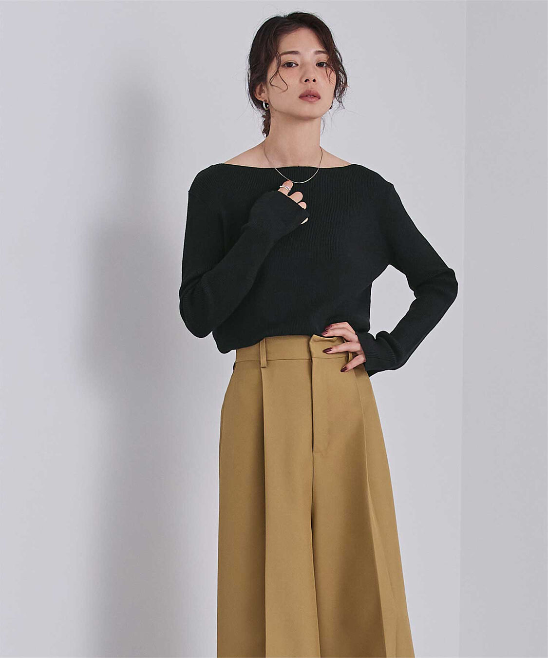 ur's「ボートネックスリットスリーブリブニット」|ニット・セーター|