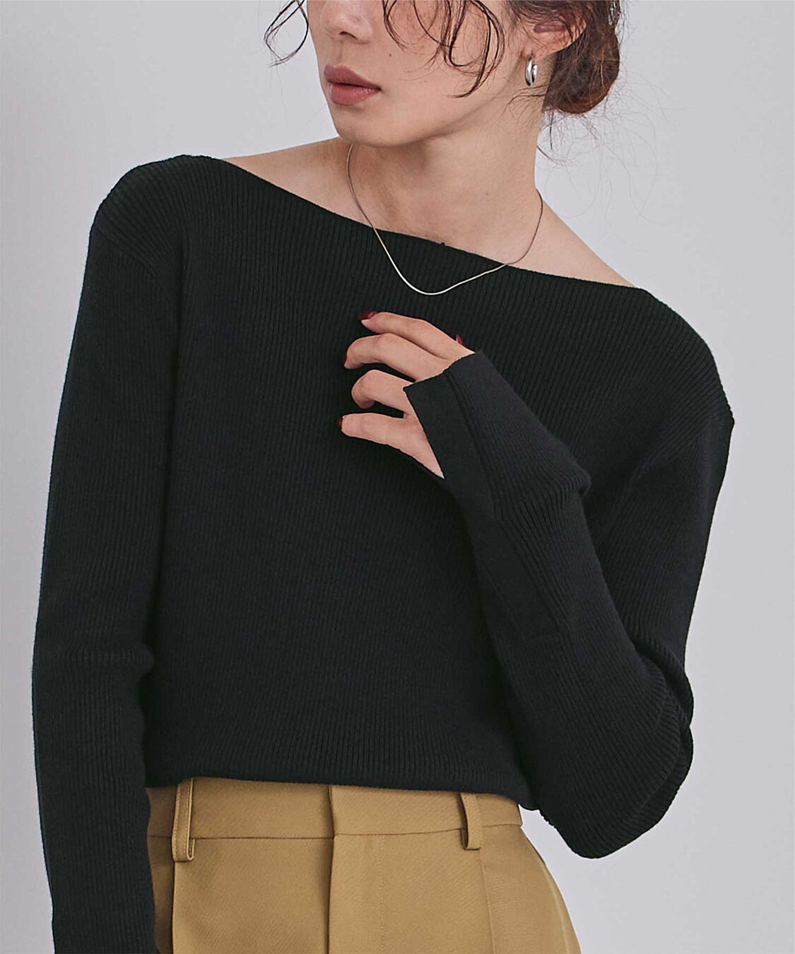 ur's「ボートネックスリットスリーブリブニット」|ニット・セーター|