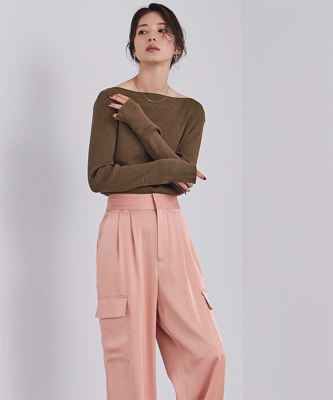 ur's「ボートネックスリットスリーブリブニット」|ニット・セーター|