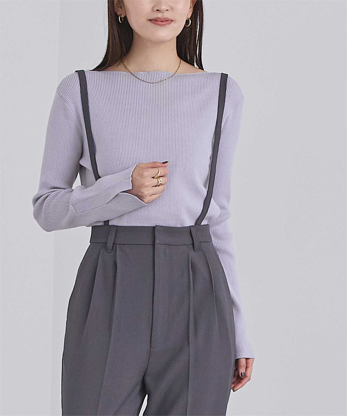 ur's「ボートネックスリットスリーブリブニット」|ニット・セーター|