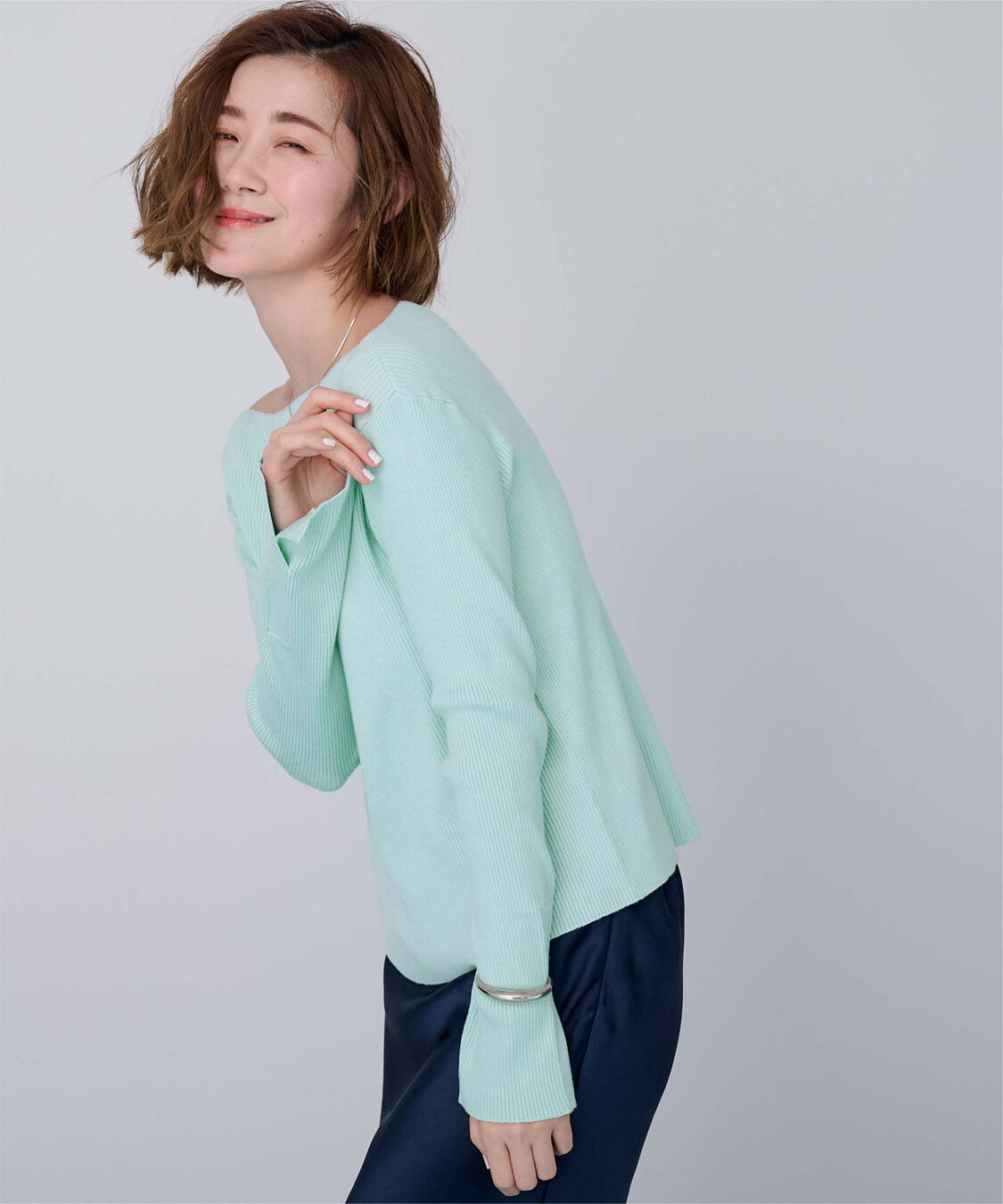 ur's「ボートネックスリットスリーブリブニット」|ニット・セーター|