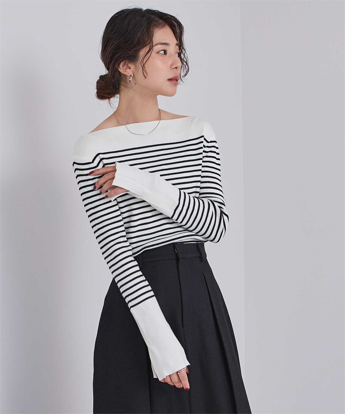 ur's「ボートネックスリットスリーブリブニット」|ニット・セーター|