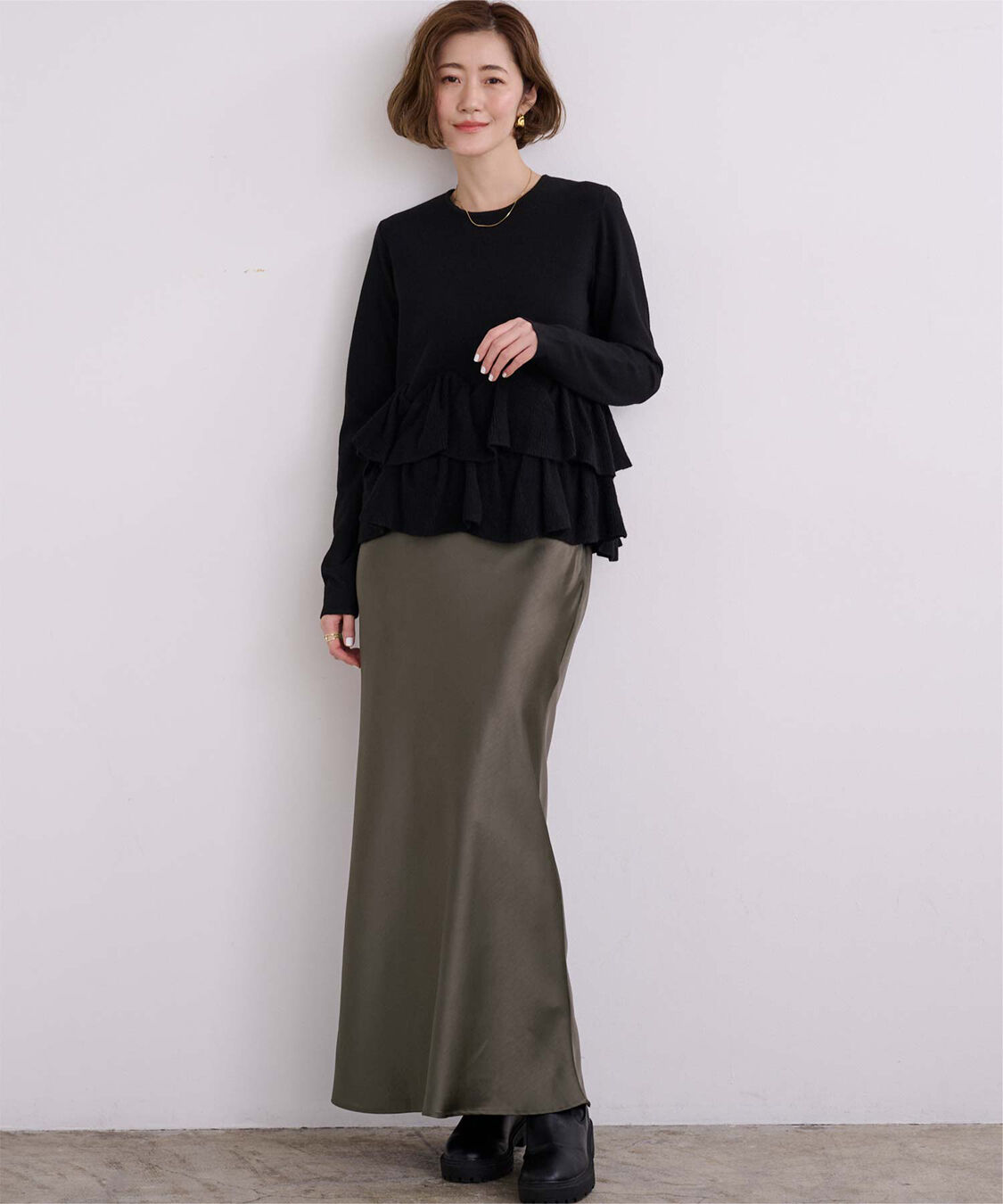 ur's「サテンマーメイドマキシスカート」|スカート|