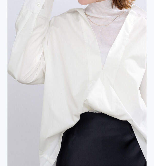 ur's「スキッパーネックドルマンスリーブオーバーサイズシャツ」|シャツ・ブラウス|