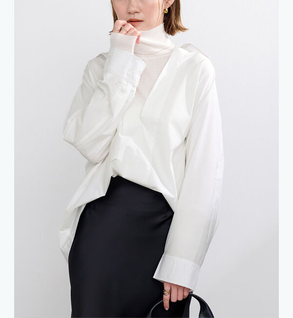 ur's「スキッパーネックドルマンスリーブオーバーサイズシャツ」|シャツ・ブラウス|