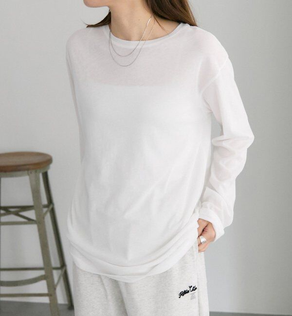  「【25AW新色登場！】コットンシアーカットソー」|プルオーバー|オフホワイト