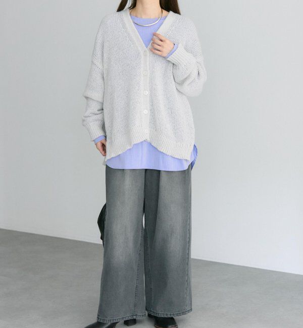  「3Gドロップ天竺ニットVネックカーディガン」|カーディガン|