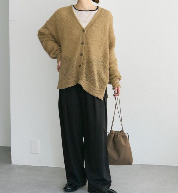  「3Gドロップ天竺ニットVネックカーディガン」|カーディガン|