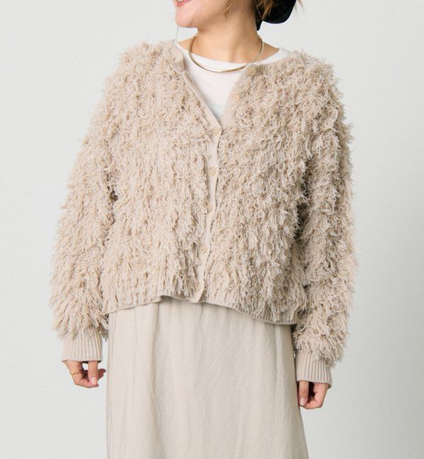  「フリンジジャガードニット」|カーディガン|