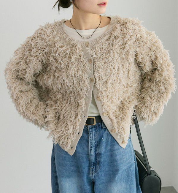  「フリンジジャガードニット」|カーディガン|