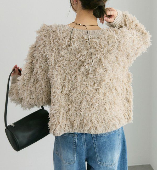  「フリンジジャガードニット」|カーディガン|