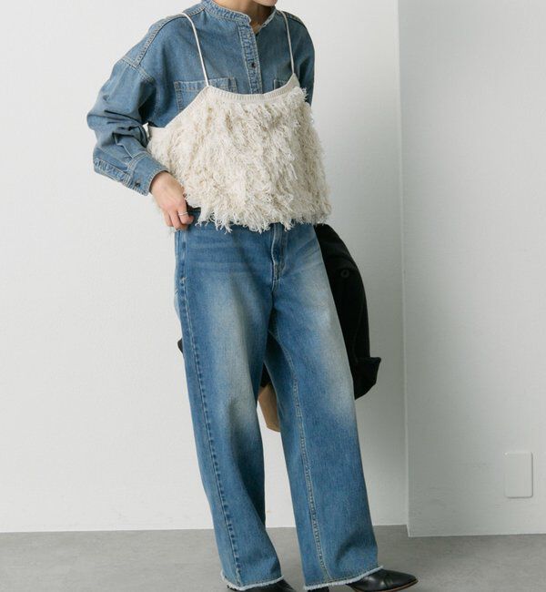  「フリンジジャガードニット細紐ビスチェ」|ニット・セーター|