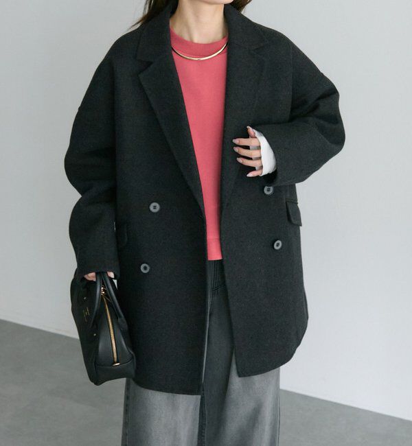  「ハンドメイド風ウール混テーラーコート」|その他|