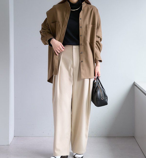  「【2サイズ/インフルエンサー企画】ツータック起毛スラックスパンツ」|その他|