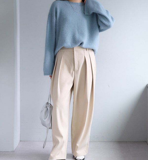  「【2サイズ/インフルエンサー企画】ツータック起毛スラックスパンツ」|その他|