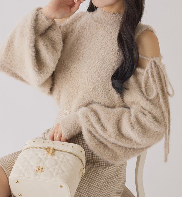  「2way肩あきシャギーニット」|ニット・セーター|