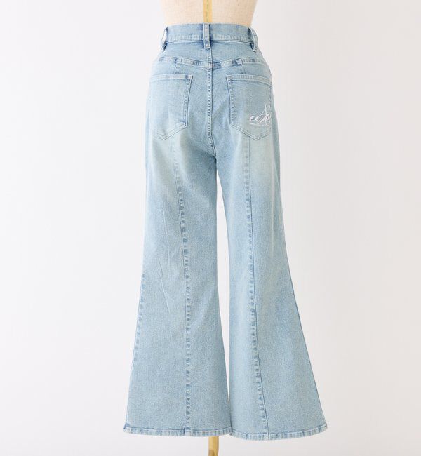  「後ろ刺繍美脚ストレッチフレアデニム」|その他|