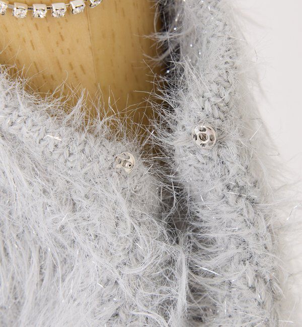  「肩あきビジューニットミニワンピ」|ワンピース|