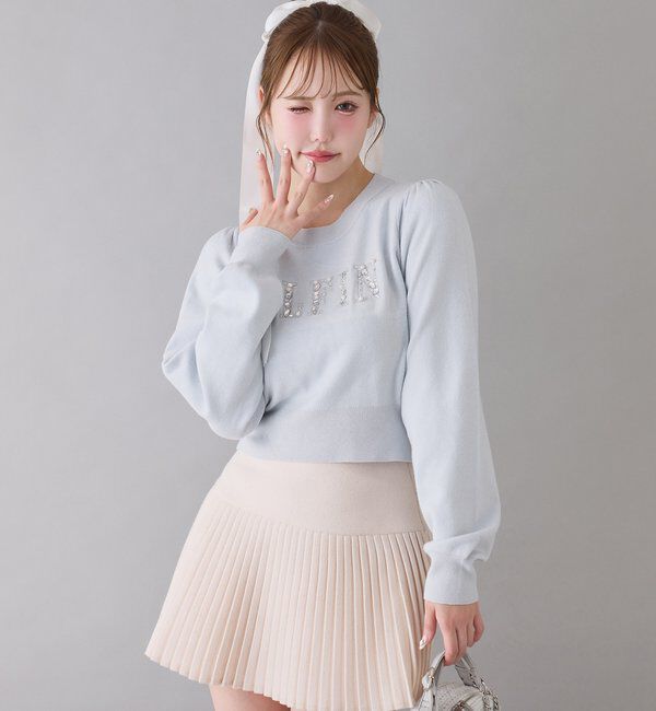  「キラキラビジューロゴニット」|ニット・セーター|