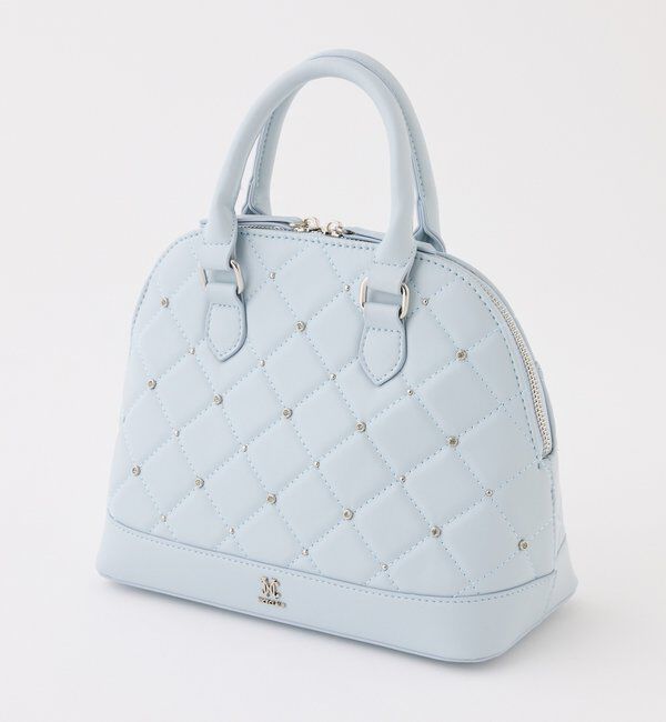  「ビジュースタッズハンドバッグ」|ショルダー・メッセンジャー|サックスブルー