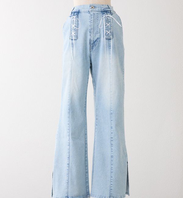  「【Denim Collection】レースアップデニムパンツ/SMサイズ展開あり」|その他|