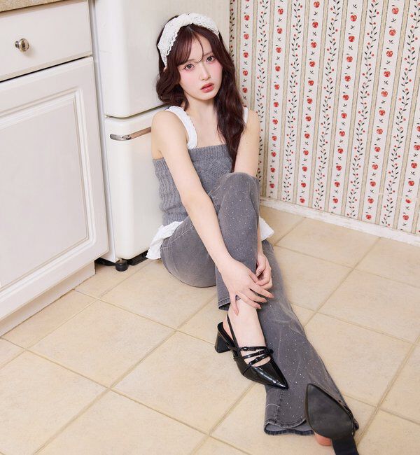  「【Denim Collection】肩リボンビスチェ」|シャツ・ブラウス|