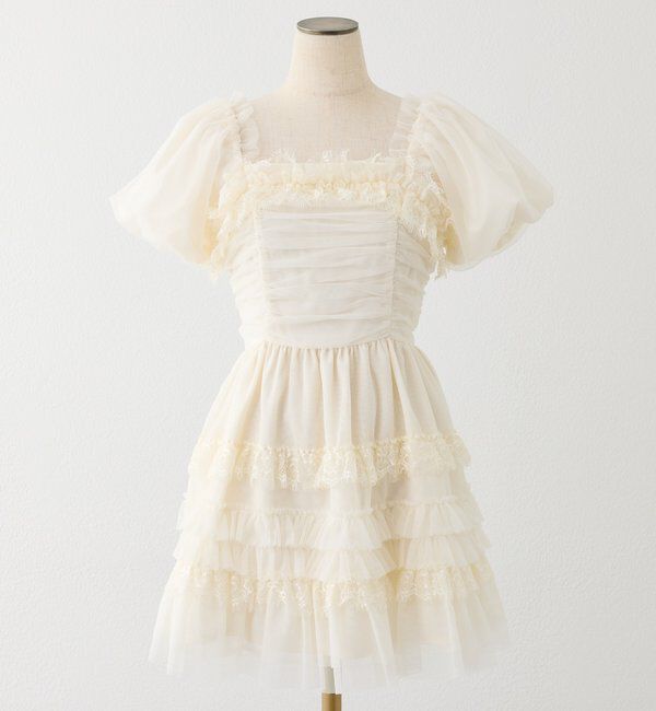  「【Tulle Collection】ティアードミニワンピース」|ワンピース|