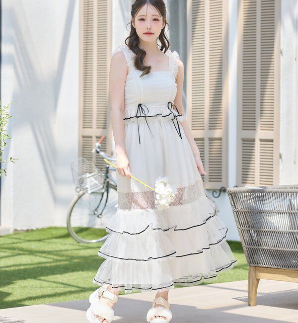  「【Tulle Collection】チュールロングスカート」|スカート|