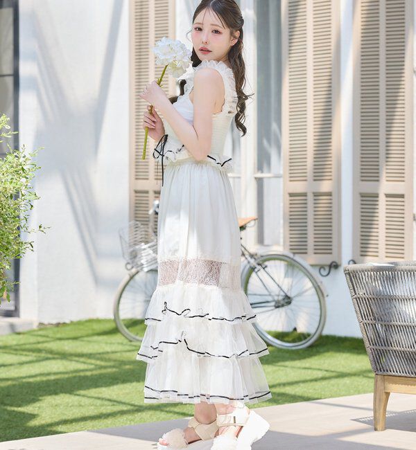  「【Tulle Collection】チュールロングスカート」|スカート|