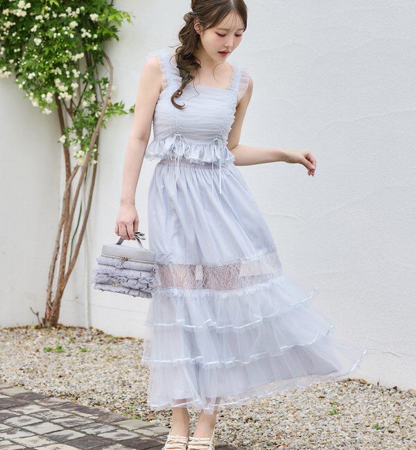  「【Tulle Collection】チュールロングスカート」|スカート|