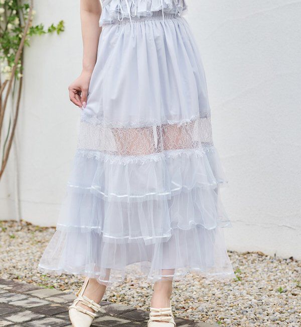  「【Tulle Collection】チュールロングスカート」|スカート|