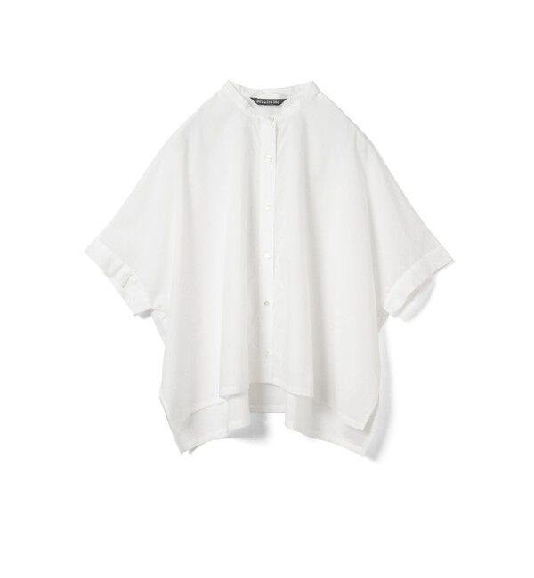 mizuiro ind「mizuiro ind ハーフスリーブスタンドカラーワイドシャツ」|シャツ・ブラウス|