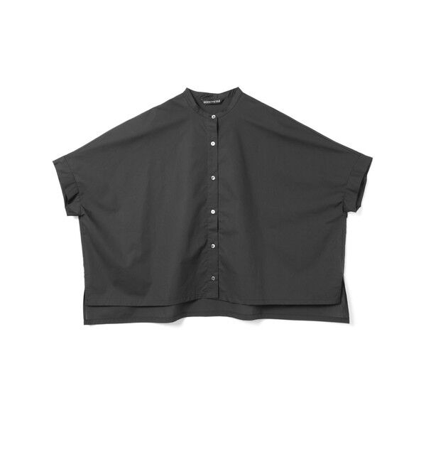 mizuiro ind「mizuiro ind ハーフスリーブスタンドカラーワイドシャツ」|シャツ・ブラウス|