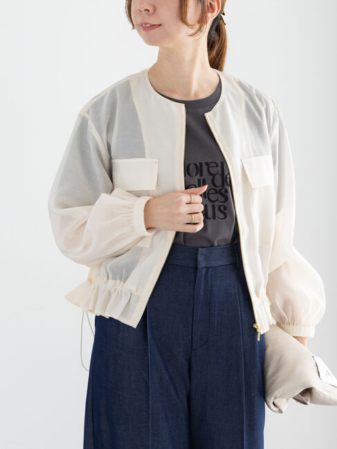 Te chichi「シアーノーカラーブルゾン」|ブルゾン・スタジャン|オフホワイト