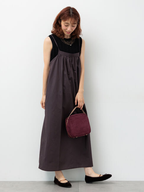 Lugnoncure「ギャザーキャミソールワンピース」|ワンピース|ブラウン