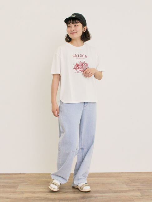 Samansa Mos2「建物プリントTシャツ」|Tシャツ・カットソー|