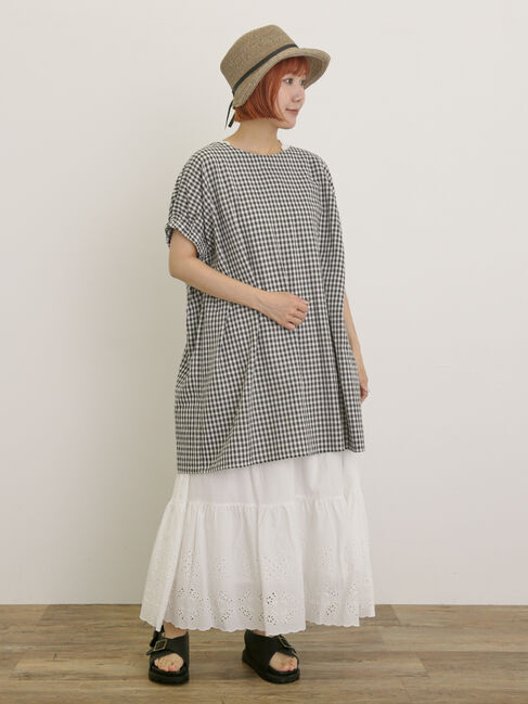 Samansa Mos2「袖口ギャザー前後2WAYチュニック」|シャツ・ブラウス|