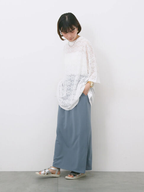 Samansa Mos2 blue「レースTシャツ」|Tシャツ・カットソー|