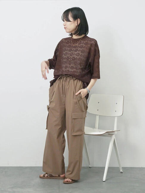 Samansa Mos2 blue「レースTシャツ」|Tシャツ・カットソー|