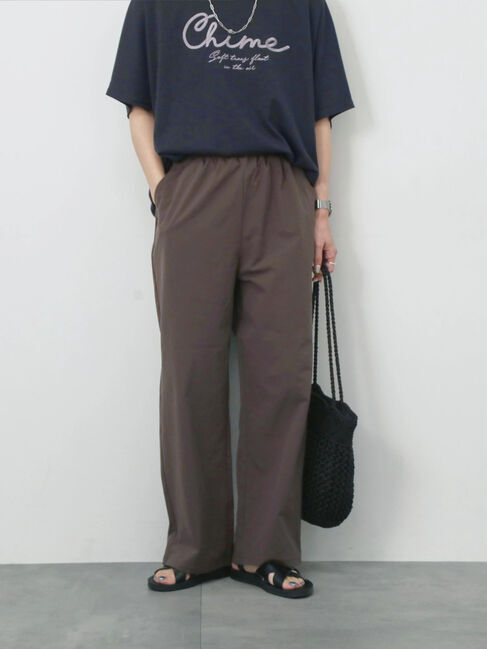 Samansa Mos2 blue「ハイウエストワイドイージーパンツ」|その他|