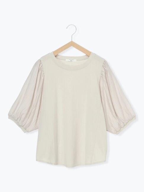 Samansa Mos2 blue「袖ボリュームTシャツ」|Tシャツ・カットソー|