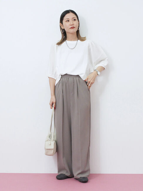 Samansa Mos2 blue「袖ボリュームTシャツ」|Tシャツ・カットソー|