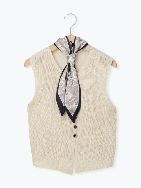 Samansa Mos2 blue「バンダナ付きニットベスト」|ニット・セーター|