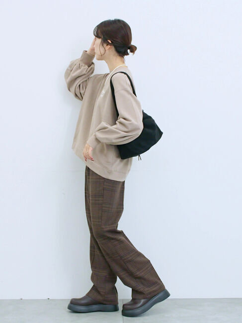 Samansa Mos2 blue「カチオン染めチェックパンツ」|その他|